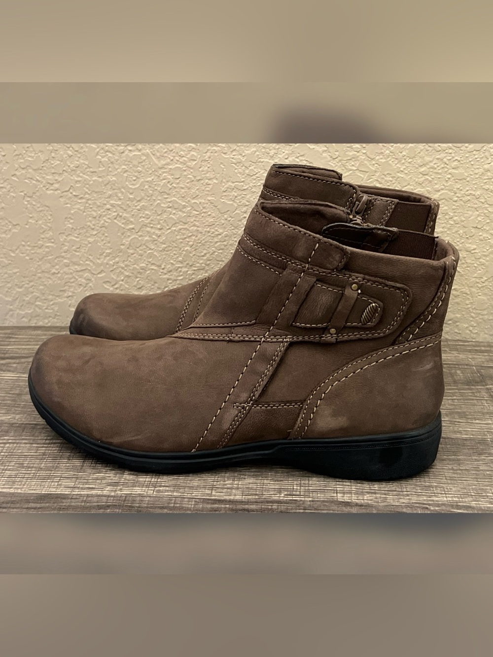 Clarks Collection Leather Ankle Boots -Carleigh Style Brown Color  Size-11